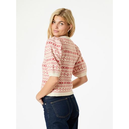 Neo Noir Abi Vintage Knit Bluse, Red, 42