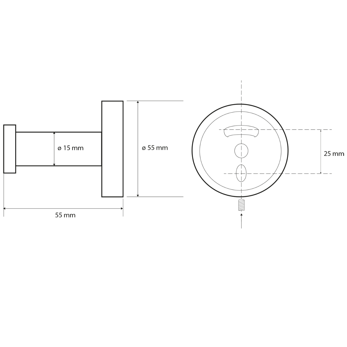 Sapho X-Round haak zwart