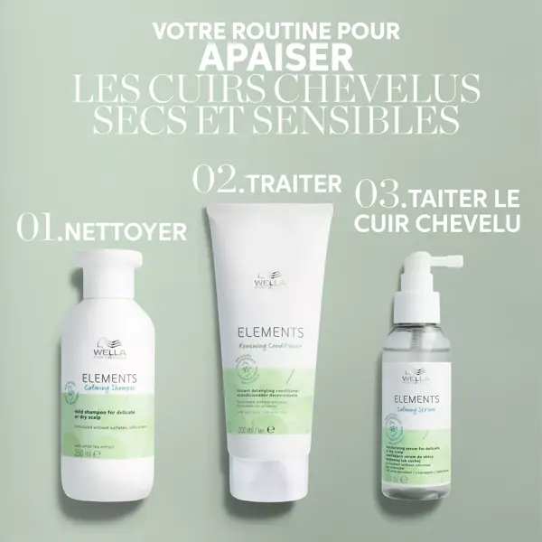 Shampoo calmante sem sulfato Wella Professionals Elements para couro cabeludo seco ou sensível 250ml