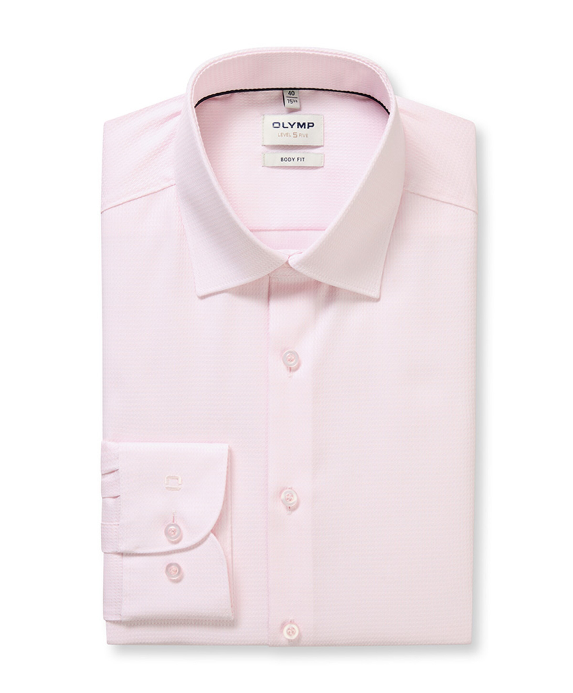 Olymp Level 5 Heren overhemd extra lange mouw roze