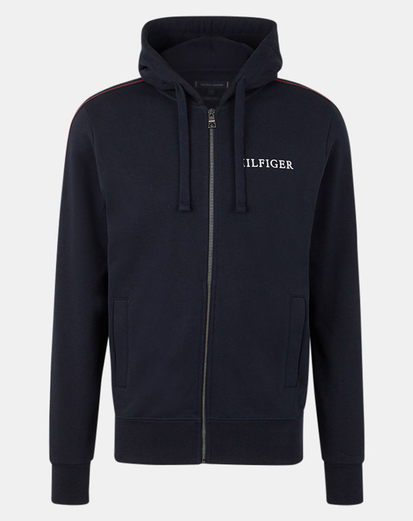 Tommy Hilfiger Sweat 100% Coton Bio zippé bleu marine