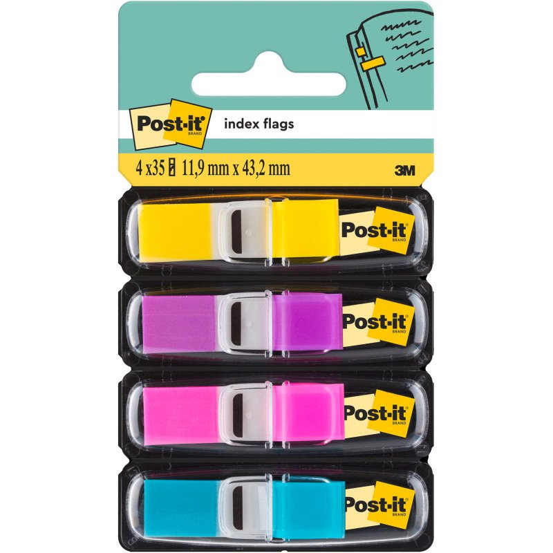 Marque-pages étroit couleurs vives Post-It - distributeur de 140 feuilles
