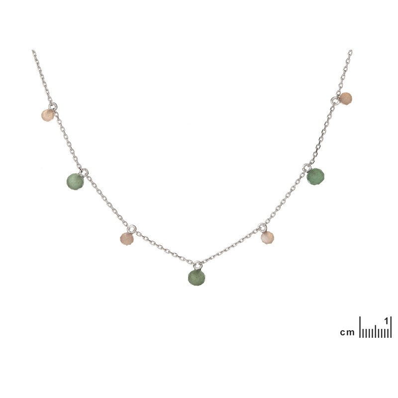 COLLIER PIERRES NATURELLES ARGENT