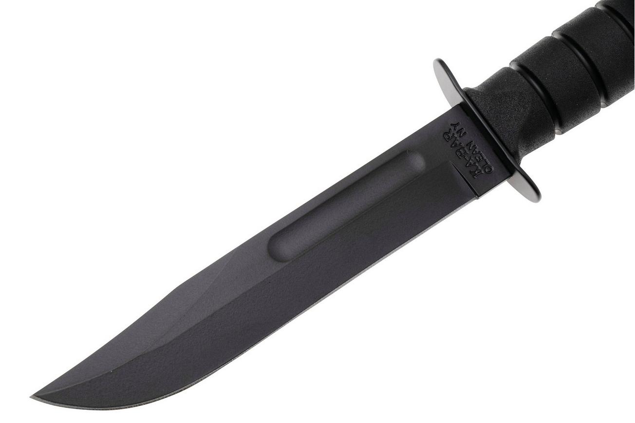 KA-BAR USMC 1213 plain edge, Kraton, kydex foedraal
