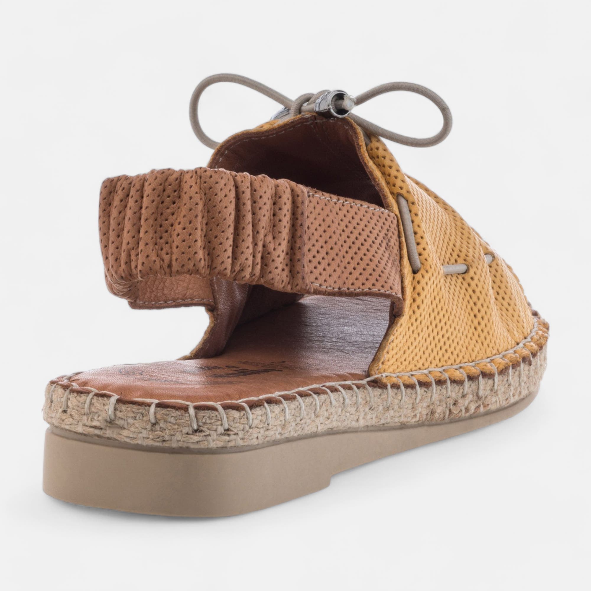Sandales Femme en cuir jaune