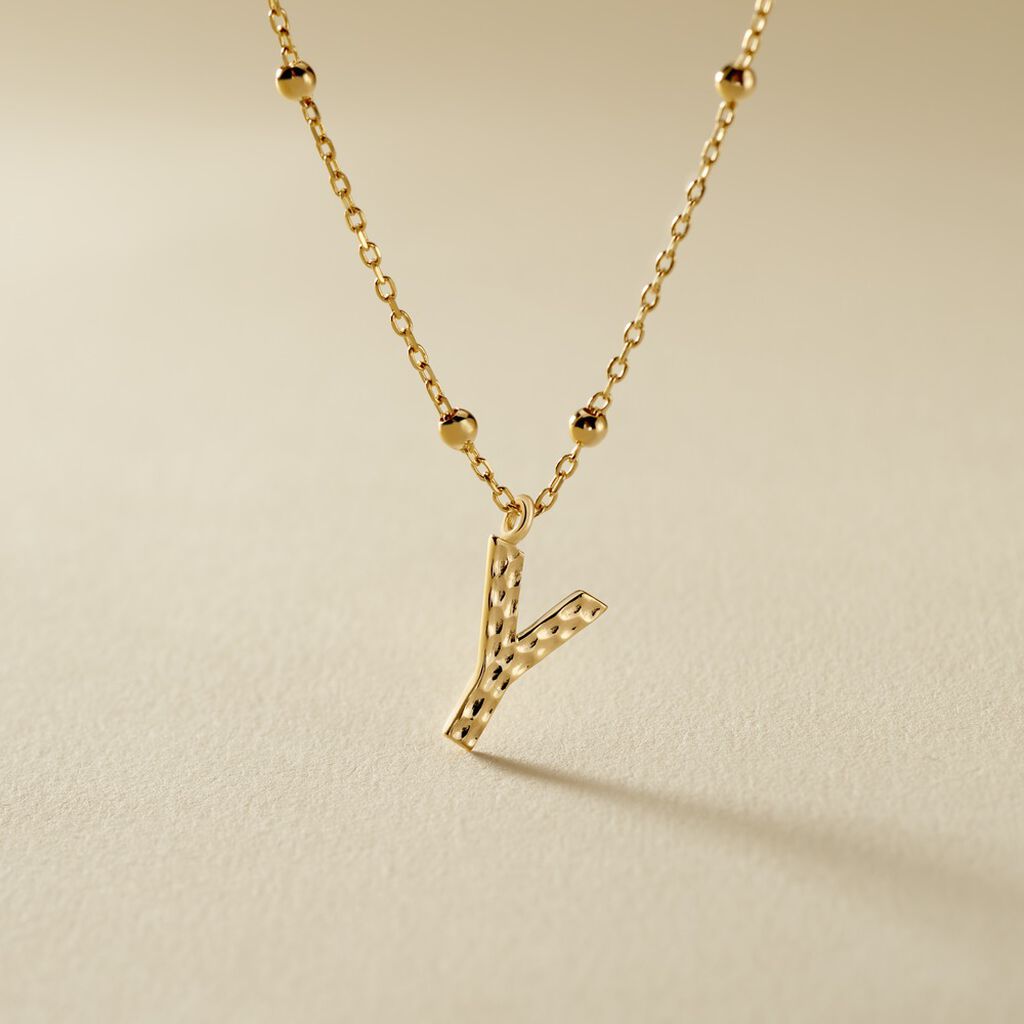 Collier Plaqué Or Jaune Lettra