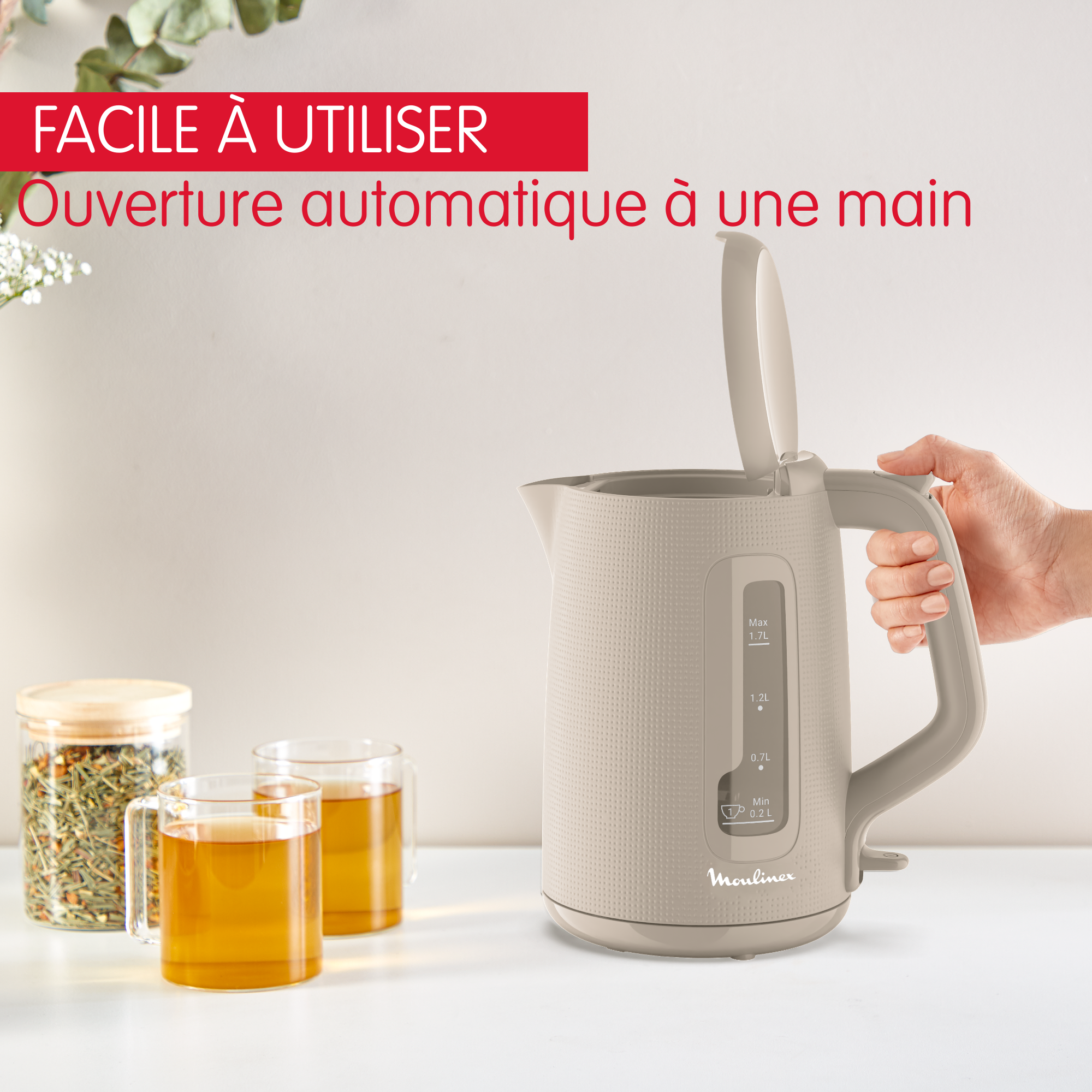 Bouilloire Morning 1.7 L Gris chaud