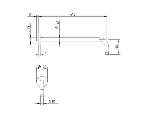 Wandbeugel SCHULTE 1/2 inch chroom D9624 02