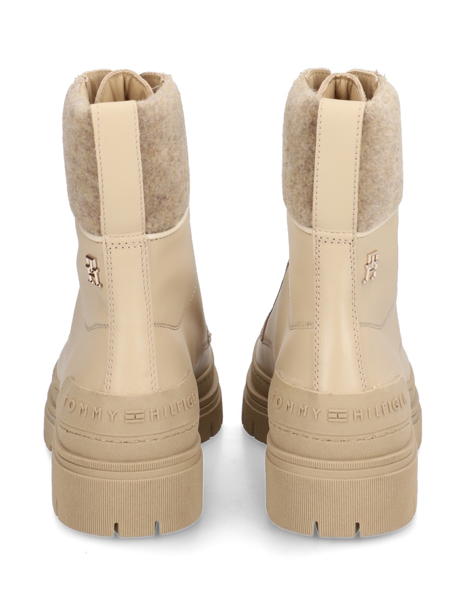 FEMININE FELT LACE UP BOOTIE