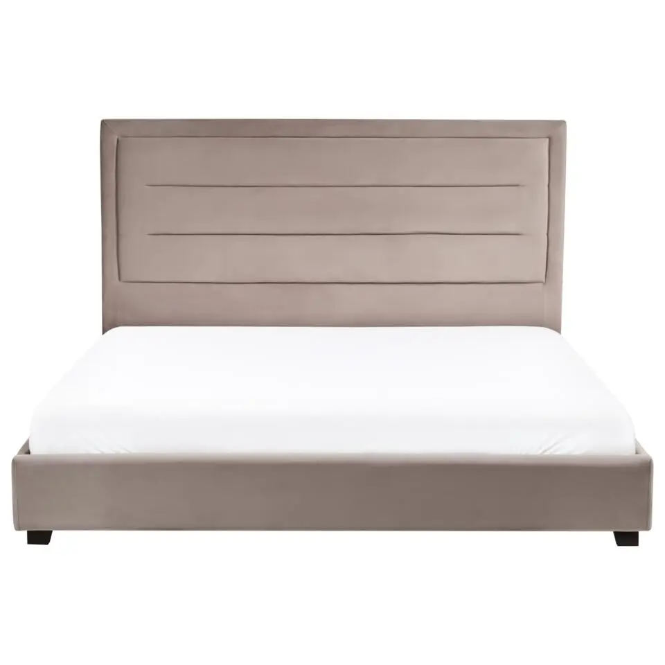 ROUEN - Tweepersoonsbed - Taupe - 180 x 200 cm - Fluweel