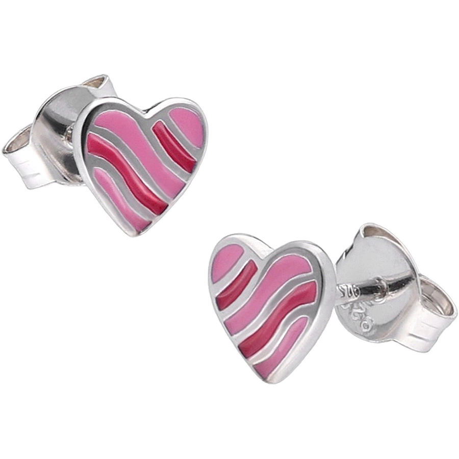 trendor Kinder-Ohrringe Silber 925 Herz Ohrstecker silver