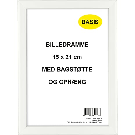 Ramme i hvid - 15x21 cm