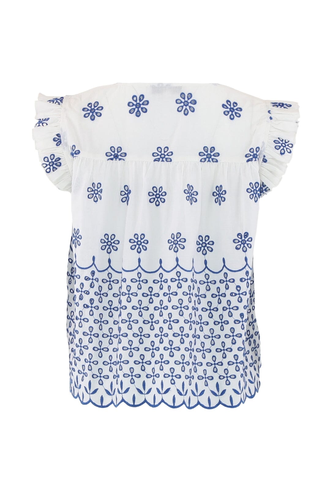 Continue Lilly Embrodery offwhite w blue emb
