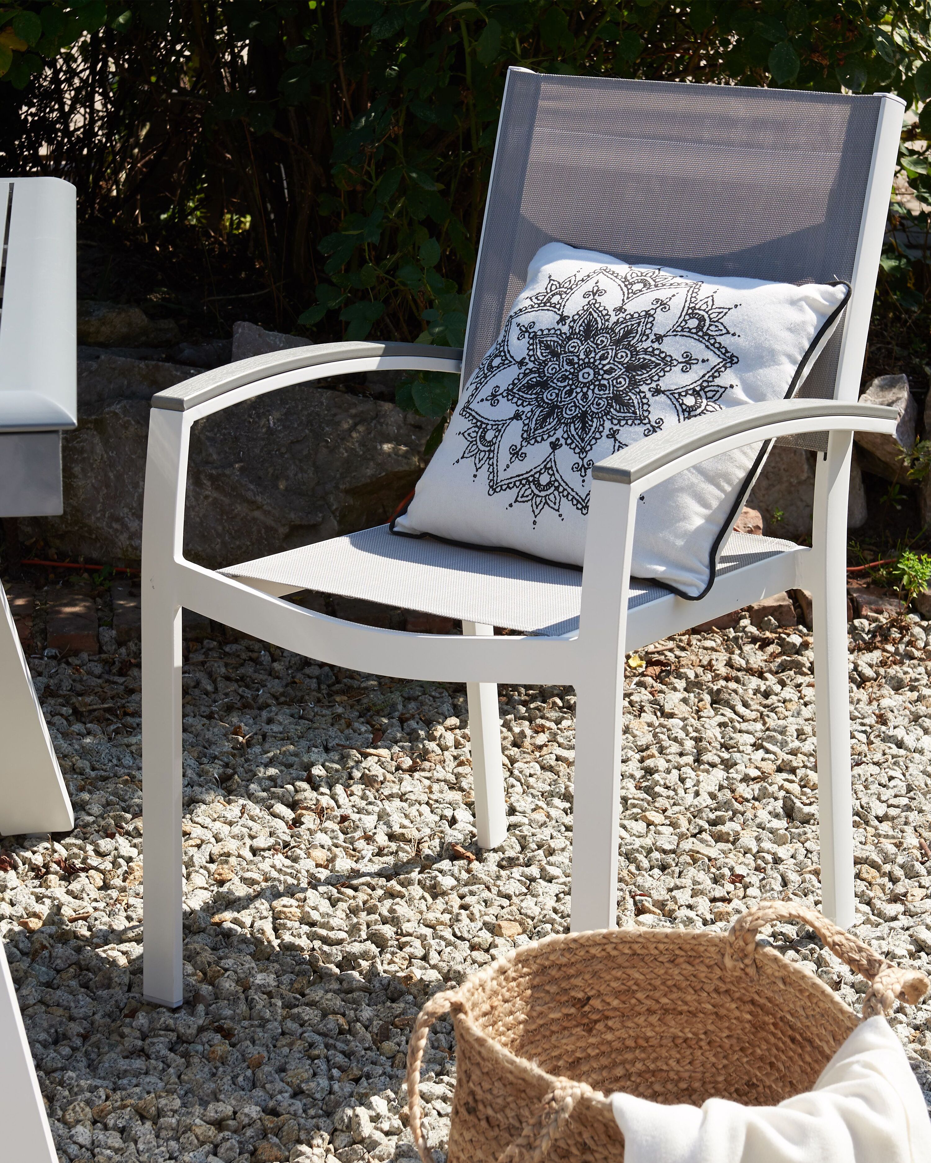 Set van 4 tuinstoelen PERETA Metaal Grijs