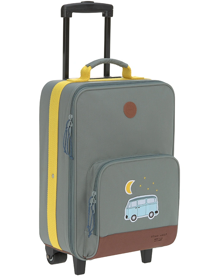 Kinder-Trolley ADVENTURE BUS (29x46x19,5) in olivgrau
