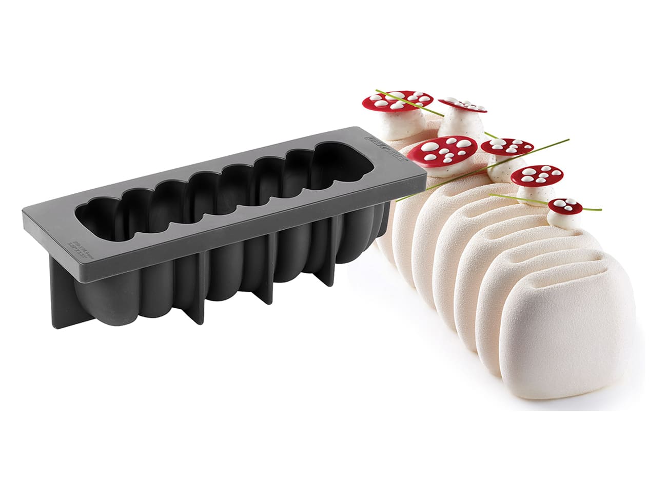 Moule à bûche silicone - Crème - 25 x 8,4 cm - Pavoni