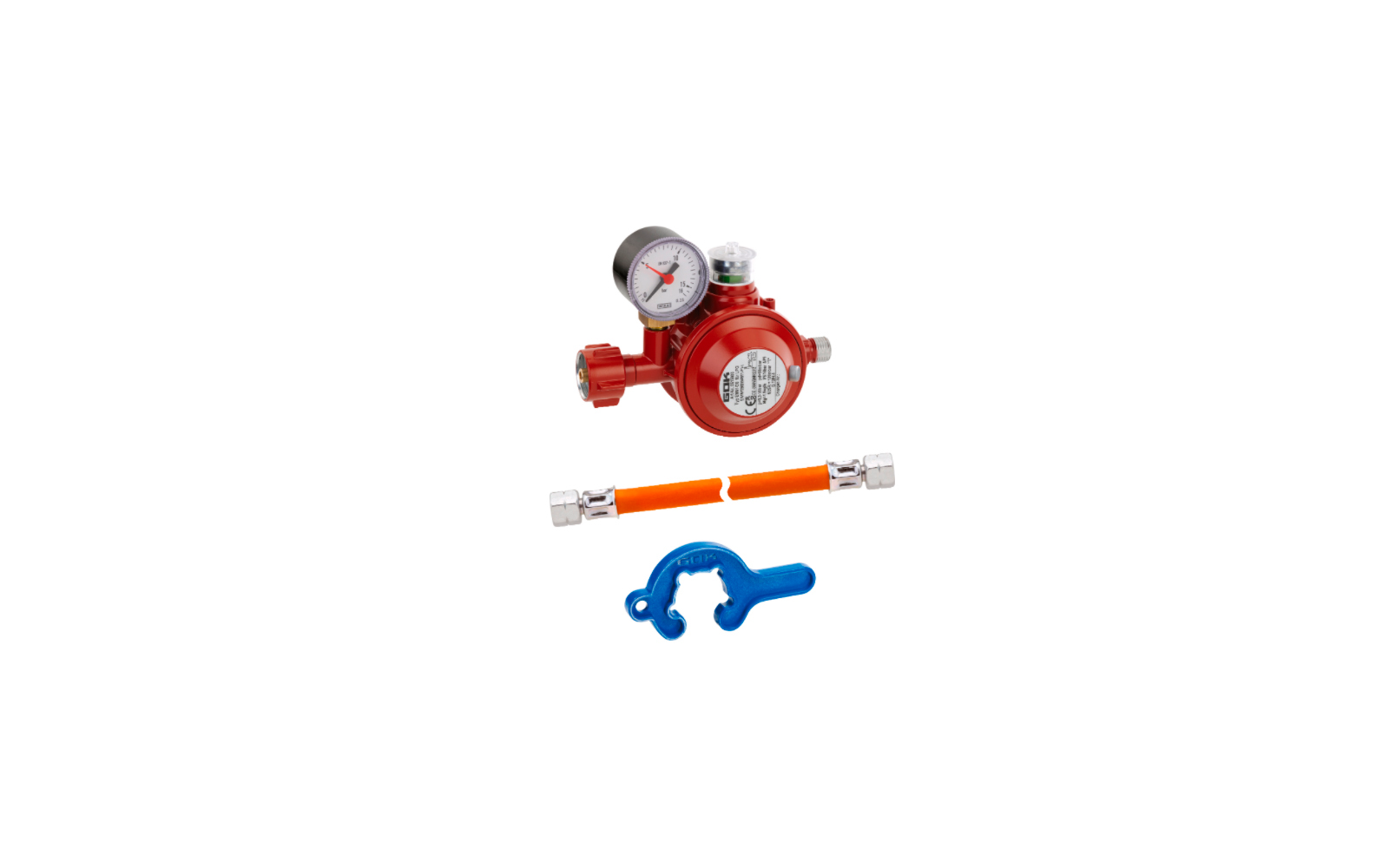 GOK Einflaschenanlage für Kleinflaschen Regl.-Schl.-Set EN61-DS t 1,5kg/h 50mb KLF auf Überwurfmutter G1/4LH