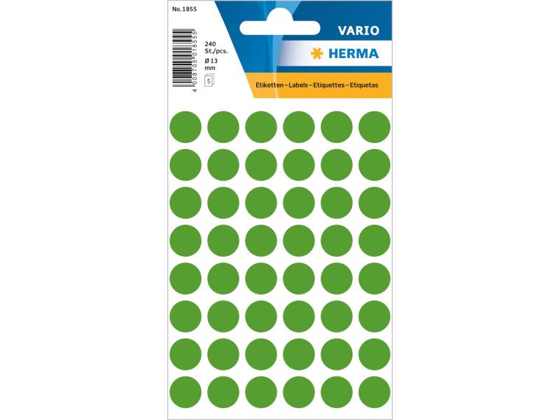 Herma Stickers Klebepunkte Vario Ø 13 mm, Dunkelgrün Markierungspunkte Sticker