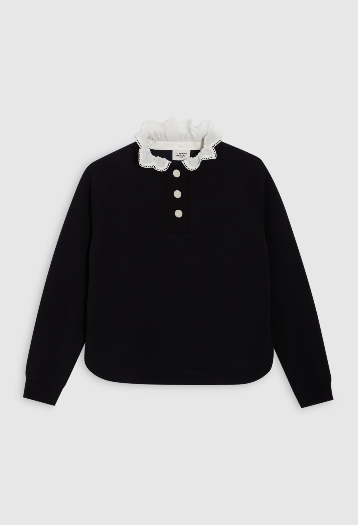 Sweatshirt col amovible marine