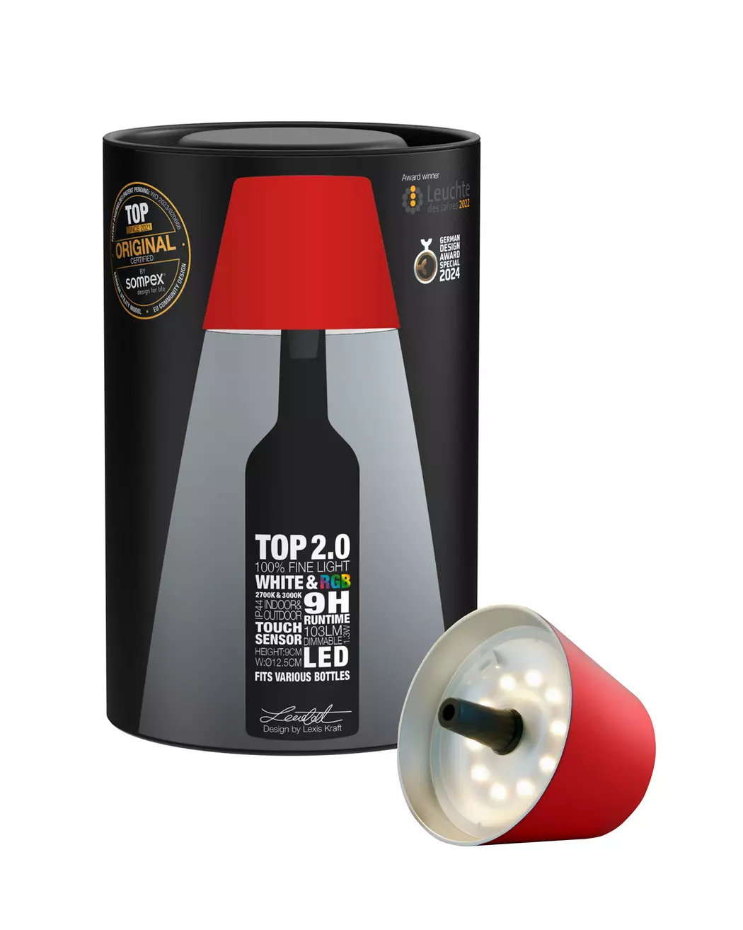LED-Akku-Flaschenaufsatz Top 2.0