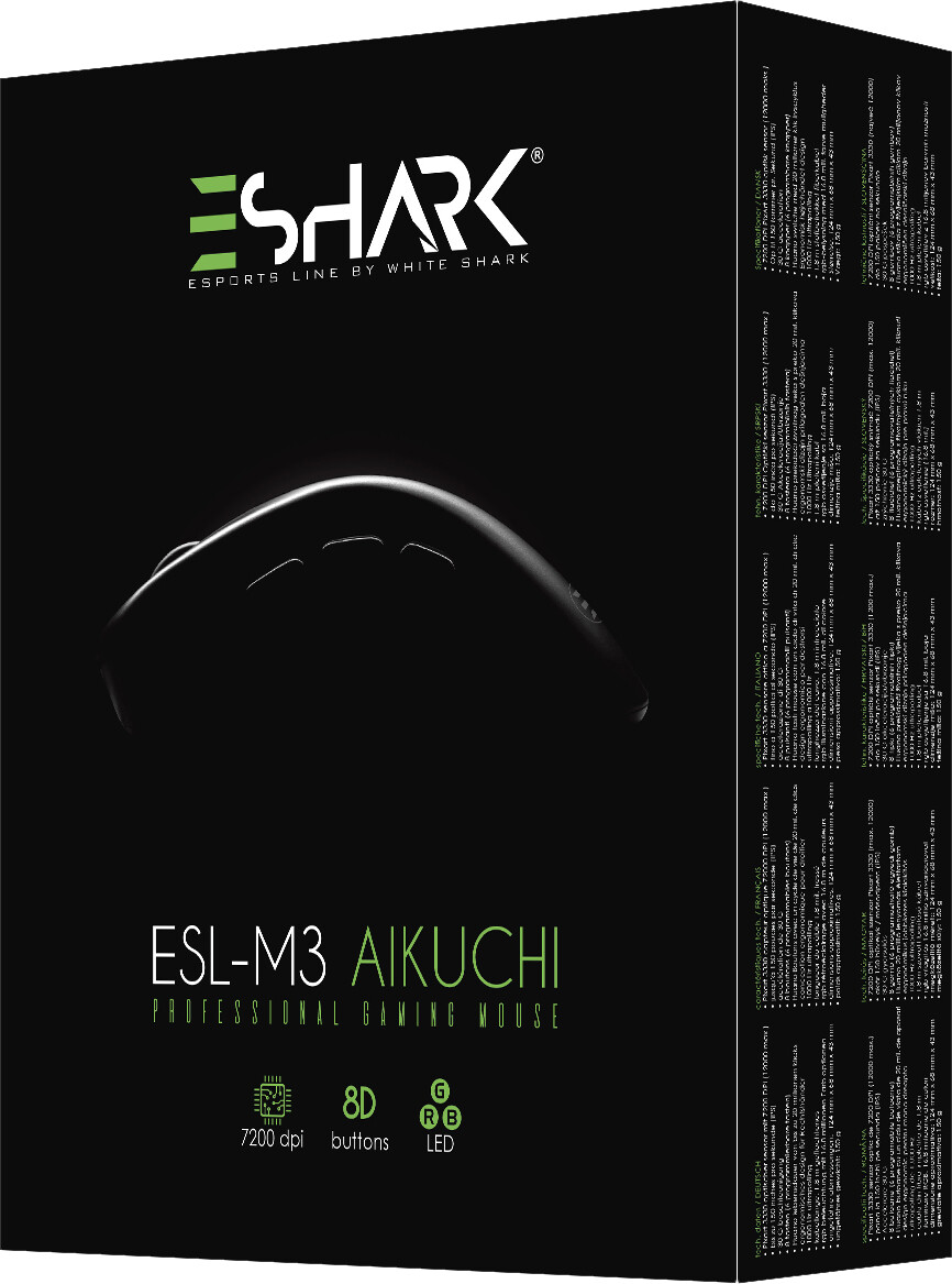 Eshark - USB Gaming Mus Med 7.200 Dpi - Esl-M3 Aikuchi