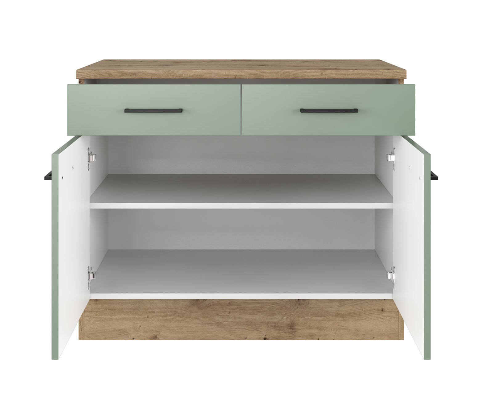 Unterschrank Cara Schilfgrün/Artisan Eiche NB 100cm