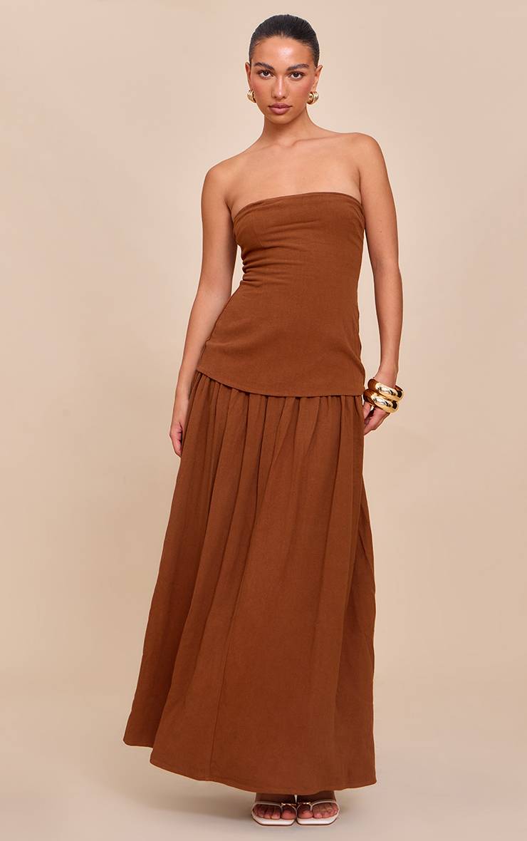 Châtaigne Robe Maxi Longue Bandeau