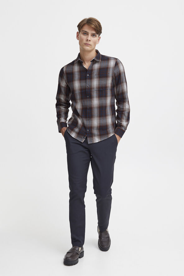 Casual Friday CFANTON LS checked shirt Dark navy