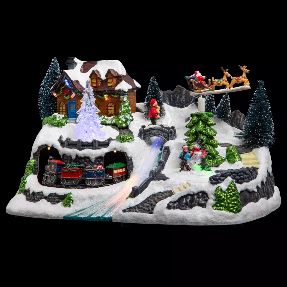 Village de Noël lumineux Train des neiges