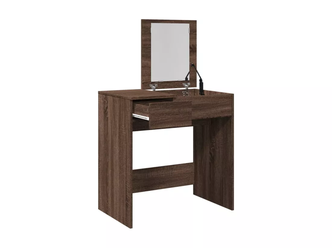Coiffeuse avec miroir chêne marron 73x46,5x120 cm