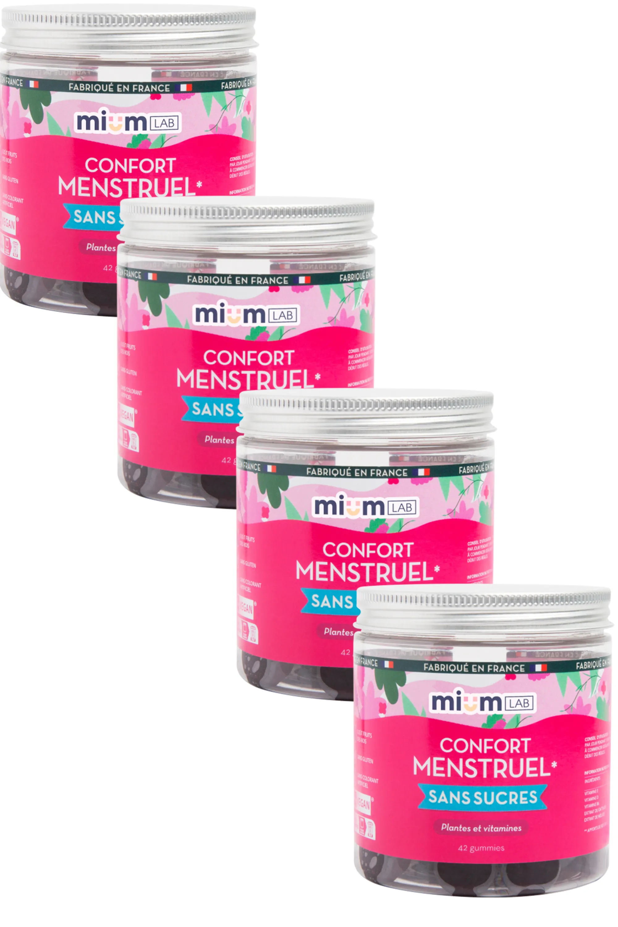 Mium Lab ex Les Miraculeux Compléments alimentaires gummies Confort Menstruel sans sucres-100 g