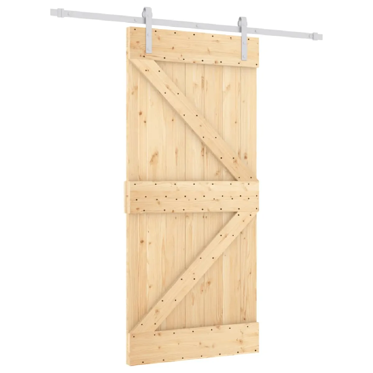 vidaXL Porte coulissante pin massif 95x210 cm avec kit
