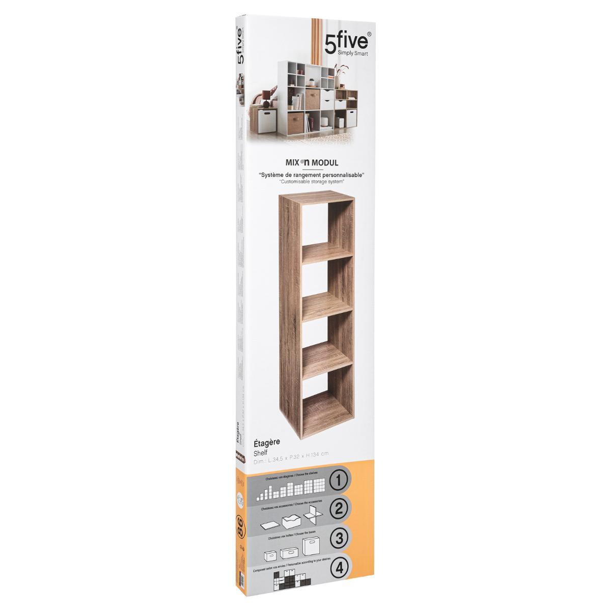 ETAGERE 4 CASES HAUT MIX NATUREL