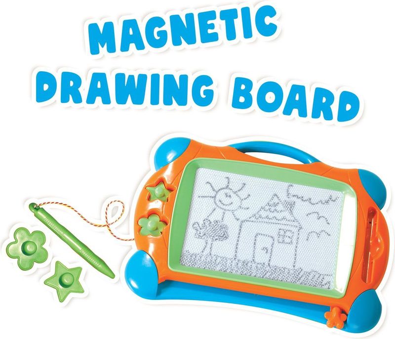 SES - Magnetisch Tekenbord - Montessori Speelgoed - 25x34cm - met Pen en 2 Stempels