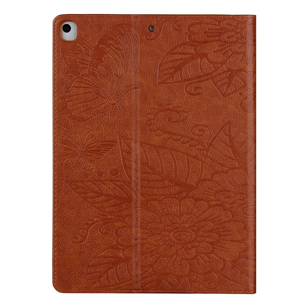iPad 9.7 (2018/2017) / iPad Pro 9.7 / iPad Air 2 / iPad Air Leder Tasche Flip Cover Blumen Mandala Imprint - Braun