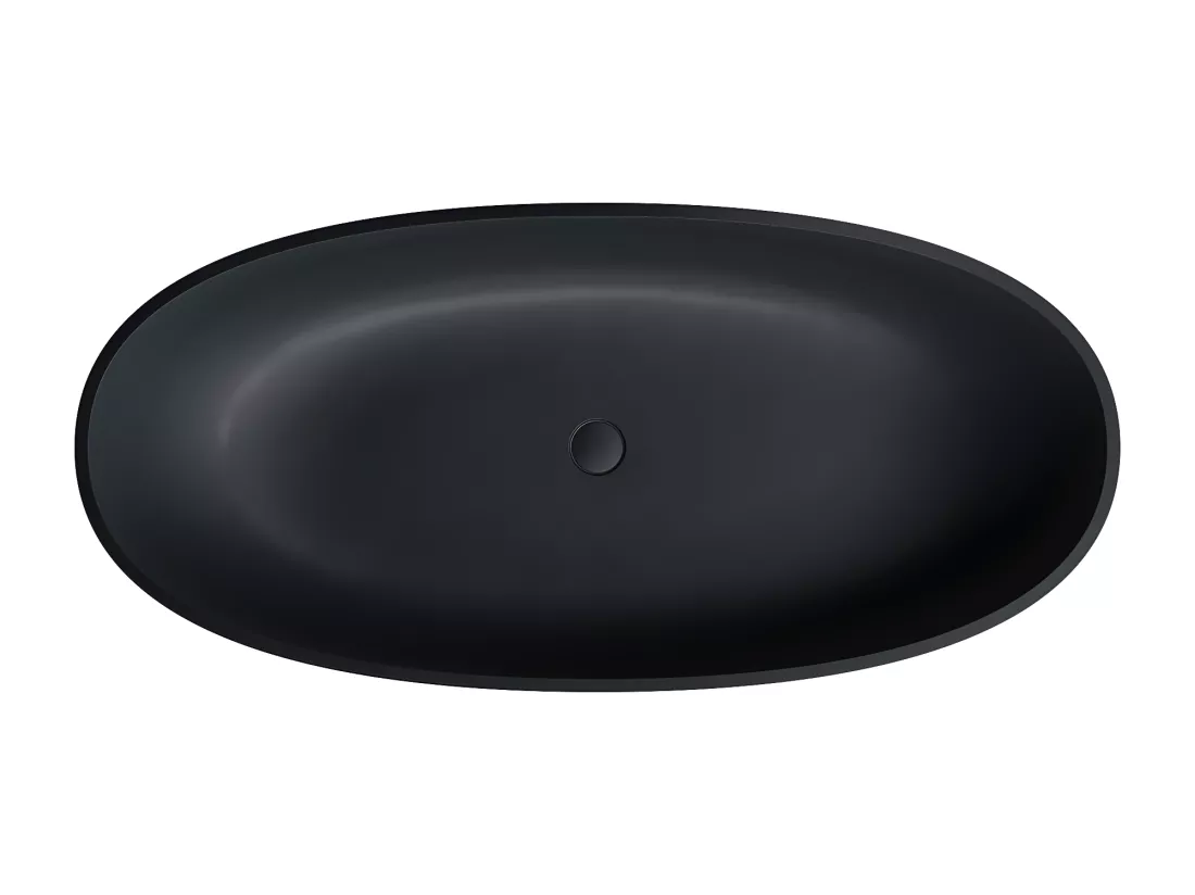 baignoire îlot OMNIRES SHELL M+ 160X75 CM couleur : noir finition : mat bonde et siphon inclus