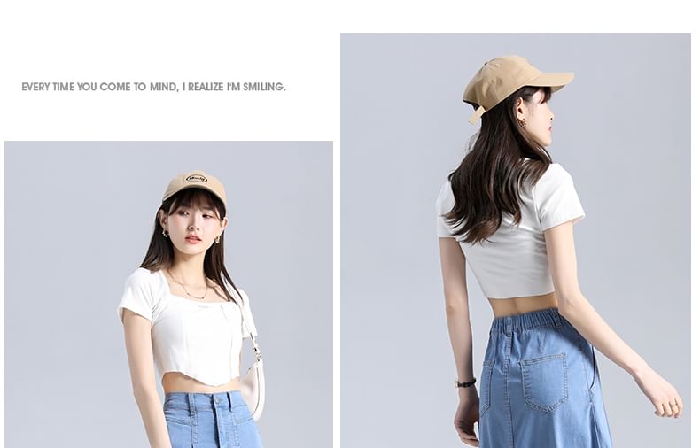 Magimomo - Midi-A-lijn denim rok met hoge taille