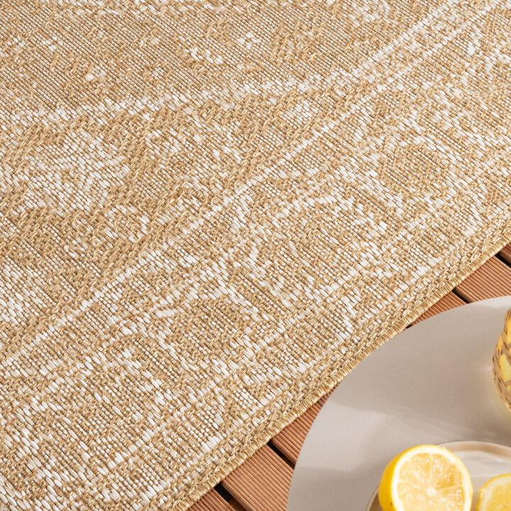 Jute buitenkleed - Daisy Medaillon Wit