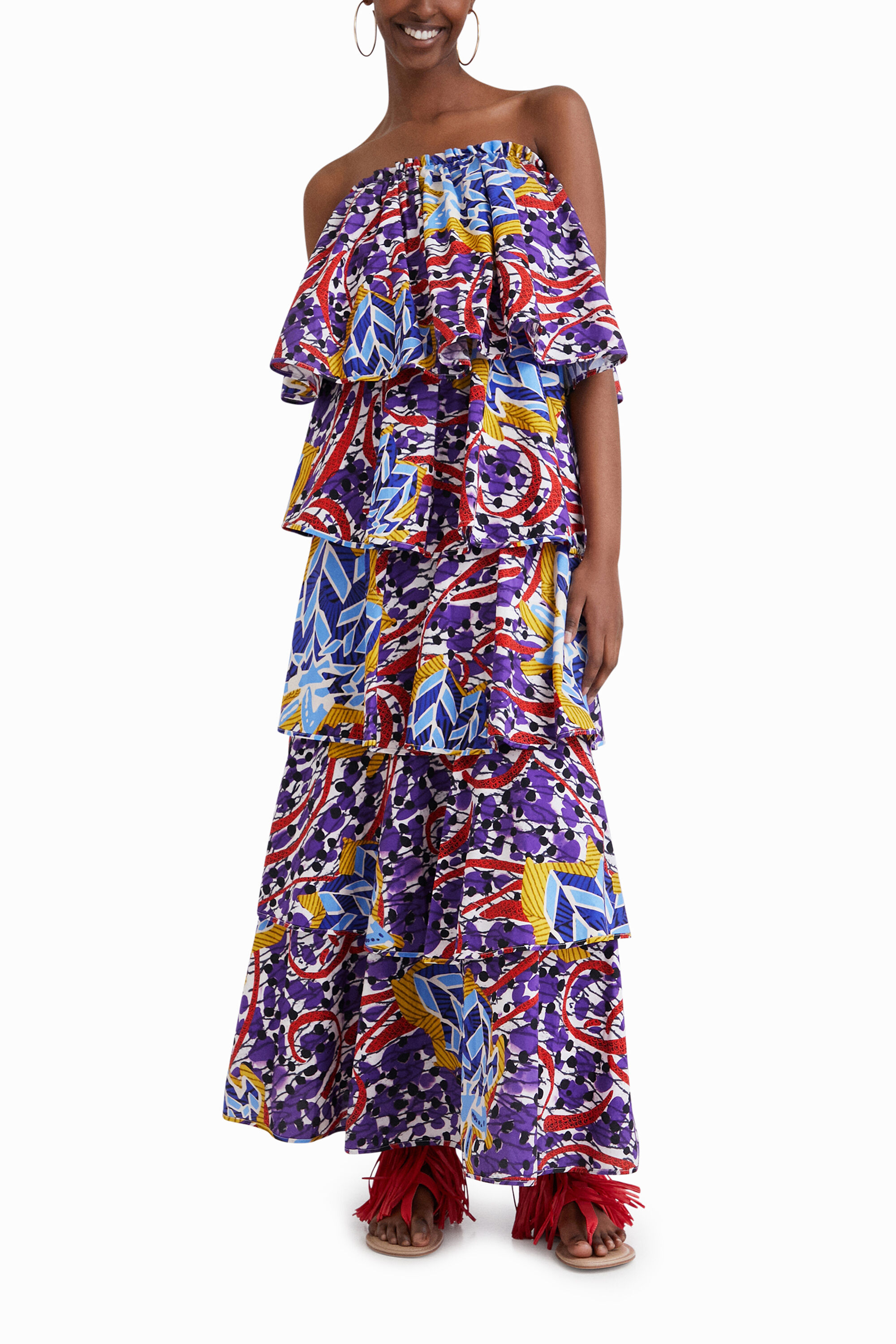 Robe longue à volants Stella Jean