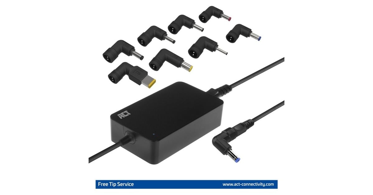 ACT ConnectivityCompacte laptoplader 65W (voor laptops tot 15,6 inch)  (Zwart)