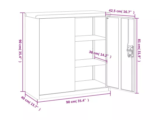 Classeur blanc 90x40x90 cm acier