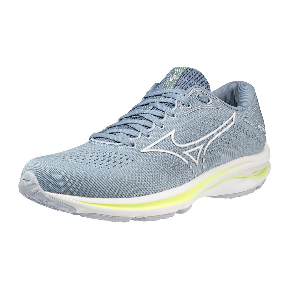 Mizuno WAVE RIDER 25 - Chaussures running Femme heather/white/neolime