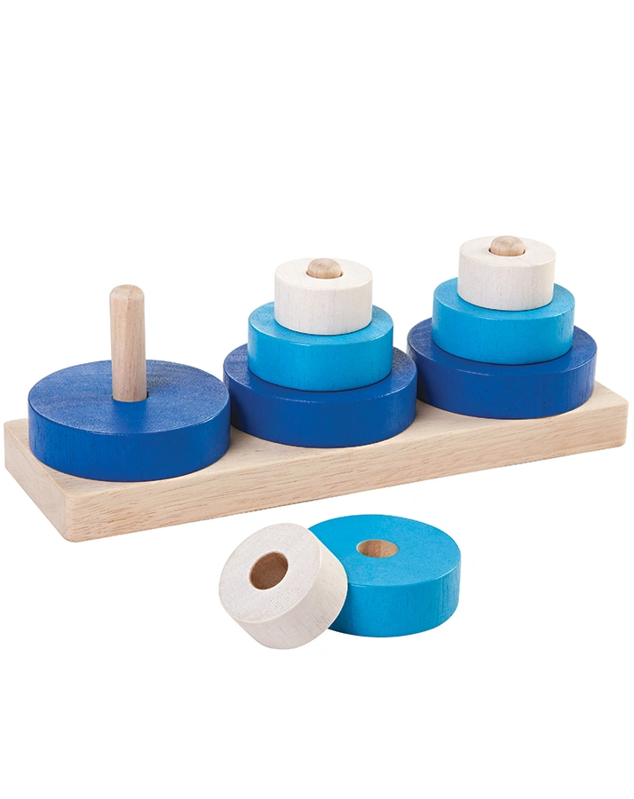 Holz-Stapelspiel TRIO 10-teilig in blau