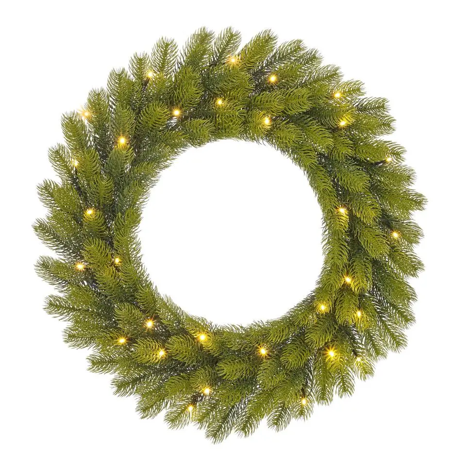 Black Box Trees Nigata Kerstkrans met LED Verlichting - Ø60 cm - Groen