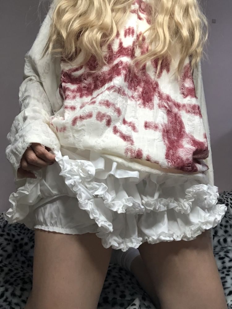 Miu B - Mini A-lijn rok met hoge taille en ruitmotief en strik