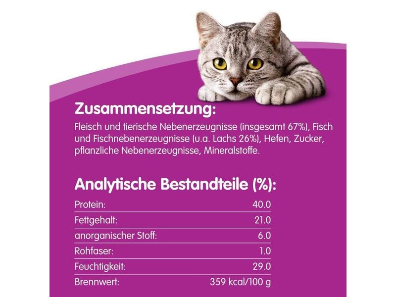 Whiskas Katzen-Snack Sticks Lachs, 6 x 6g Ergänzungsfuttermittel für Katzen