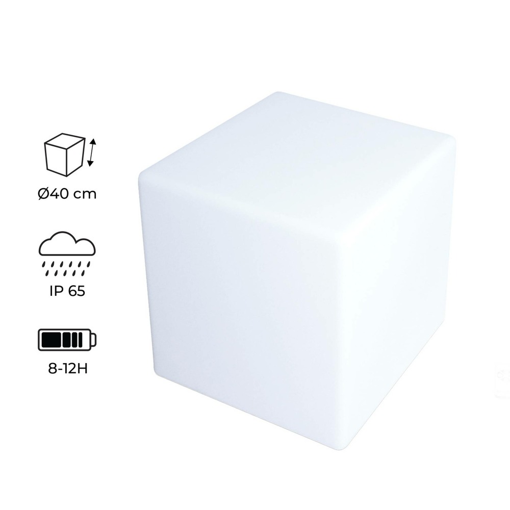 Cube led 40cm – cube décoratif lumineux. 40x40cm. Blanc chaud. Commande à distance