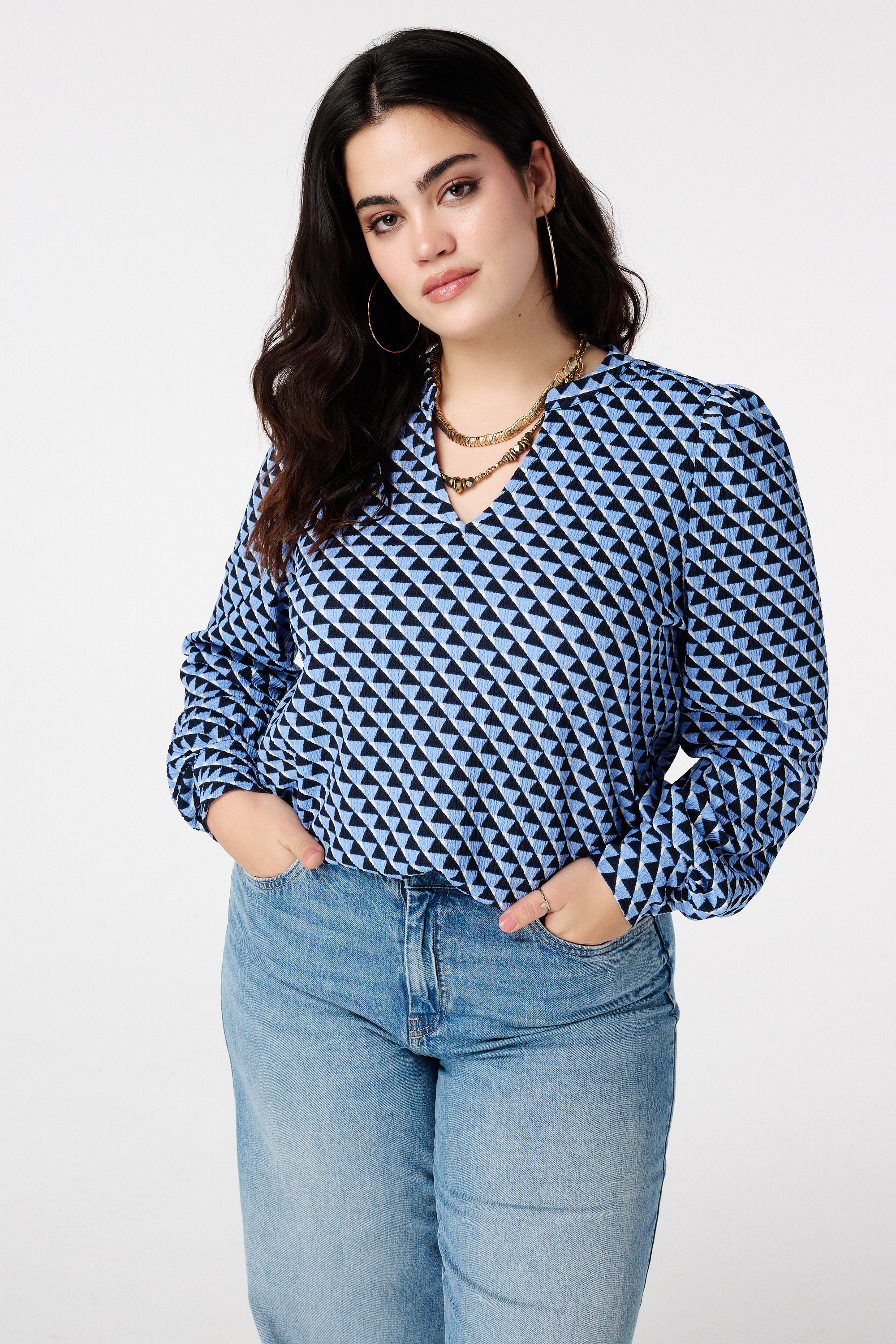 Top met sierlijke print Multi blue