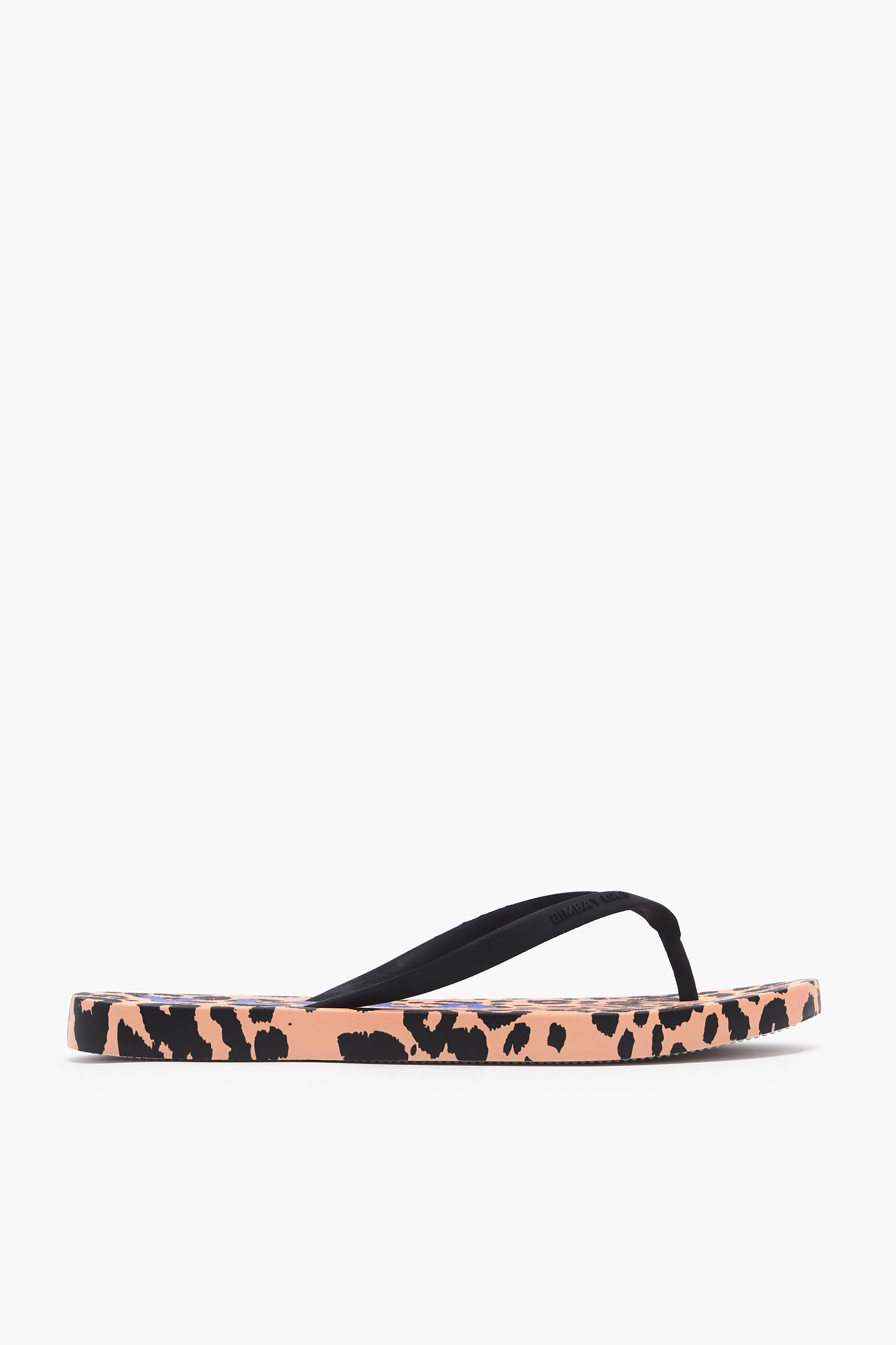 Chinelo de dedo com estampa de leopardo laranja