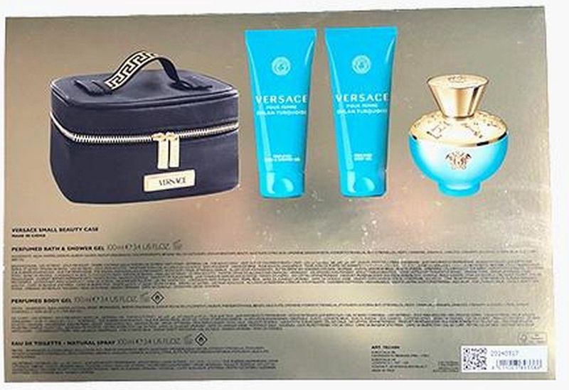 Versace Femme Dylan Turquoise Gift Set EDT + SG + BG + small Beauty Case